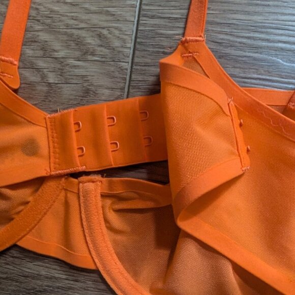 NWT Aerie | SMOOTHEZ Mesh Unlined Bra In Orange (34C) - Picture 7 of 8